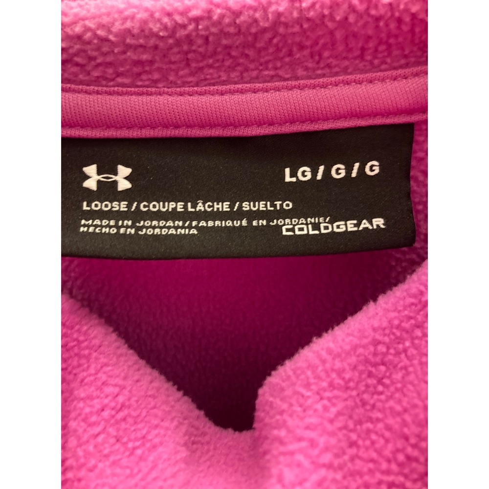 Under Armour Womens ColdGear Pink Funnel Neck Pullover Hoodie Loose Fit Large - Picture 4 of 6